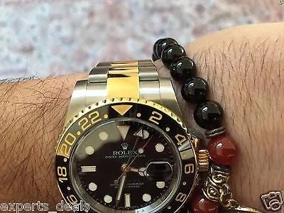Namaste Jewelry Black Agate Stone Beads Om Inspired Yoga Meditation Free Bracelet