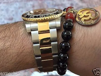 Namaste Jewelry Black Agate Stone Beads Om Inspired Yoga Meditation Free Bracelet