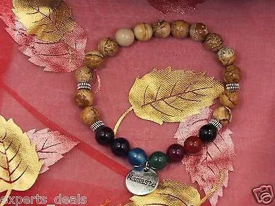Namaste Jewelry Chakra Jasper Stone Buddha Mala Meditation Energy Free Bracelet