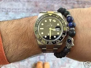 Namaste Jewelry Lapis Lazuli Lava Stone Buddah Hand Hamsa Energy Free Bracelet