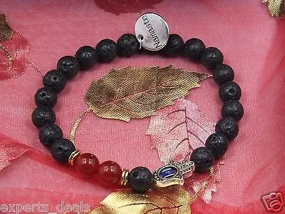 Namaste Jewelry Lava Stone Buddah Hand Evil Eye Yogi Hamsa Energy Free Bracelet
