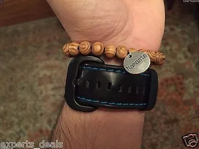 Namaste Jewelry Silver Fatima Buddah Hand Meditation Mala OM  Wood Free Bracelet