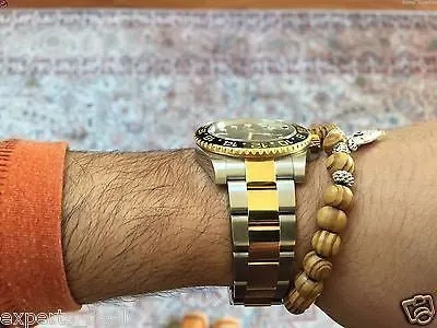 Namaste Jewelry Silver Fatima Buddah Hand Meditation Mala OM  Wood Free Bracelet