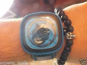 Namaste Jewelry Silver Skull Black Agate Stone Bead with Yoga Bracelet Watch