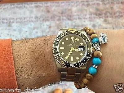 Namaste Jewelry Turquoise Wood Stone Buddah Hand Evil Eye Energy Free Bracelet