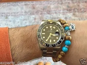Namaste Jewelry Turquoise Wood Stone Buddah Hand Evil Eye Energy Free Bracelet