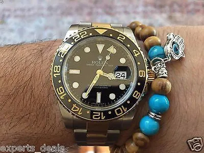Namaste Jewelry Turquoise Wood Stone Buddah Hand Evil Eye Energy Free Bracelet