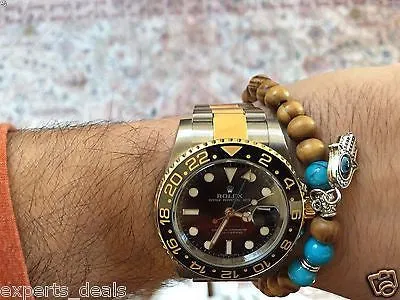 Namaste Jewelry Turquoise Wood Stone Buddah Hand Evil Eye Energy Free Bracelet