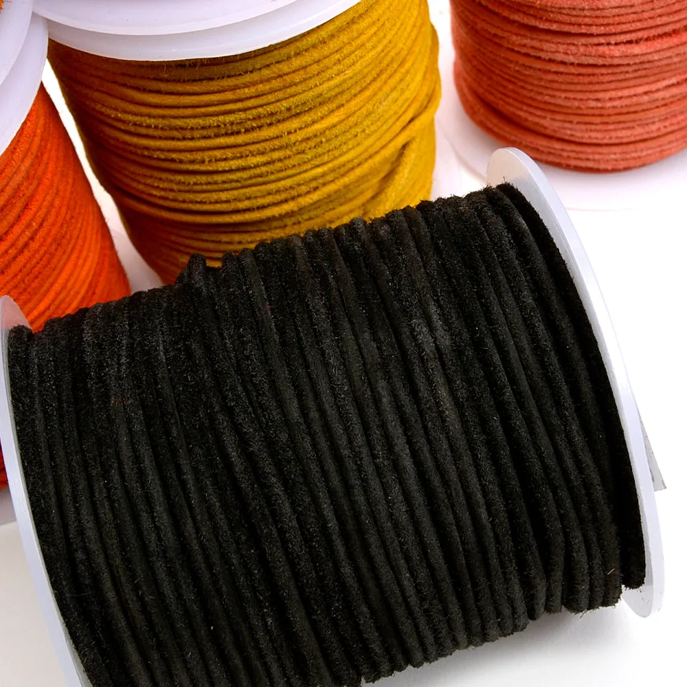 Natural leather strap suede cowhide round strap Oil leather cord necklace mask strap MLT- P0000DOL