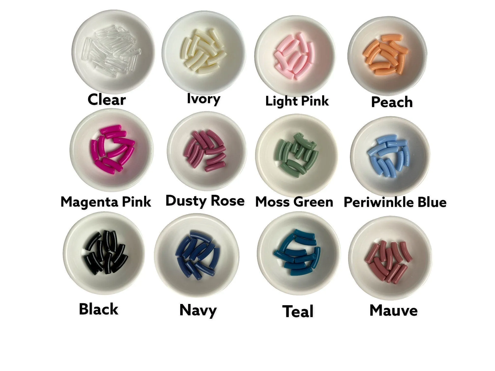 NEW- 4mm  Tube Bead ( 5mm) Tube Acrylic Bamboo Beads, Curved Tube Beads, Resin , Bracelet Bangle Acrylic Tube Bead Waterproof