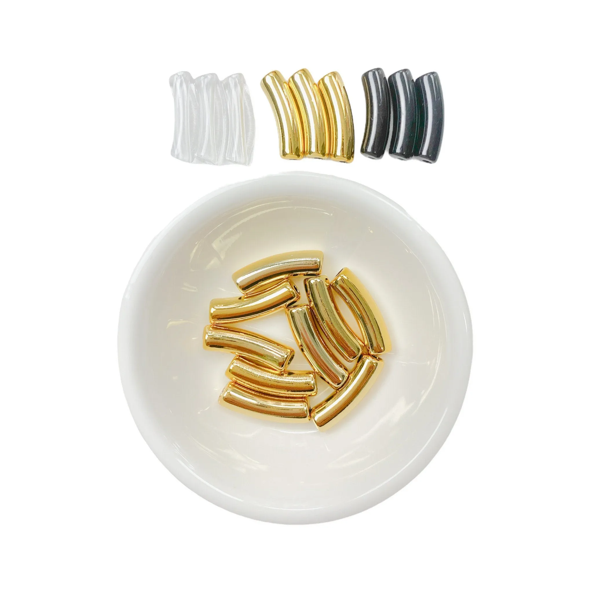 NEW- 4mm  Tube Bead ( 5mm) Tube Acrylic Bamboo Beads, Curved Tube Beads, Resin , Bracelet Bangle Acrylic Tube Bead Waterproof