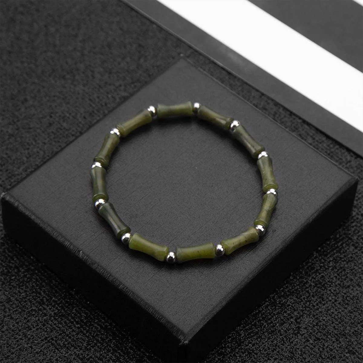 New Chinese Green Bamboo Splicing Bracelet Unique Handmade Jewelry Fashion