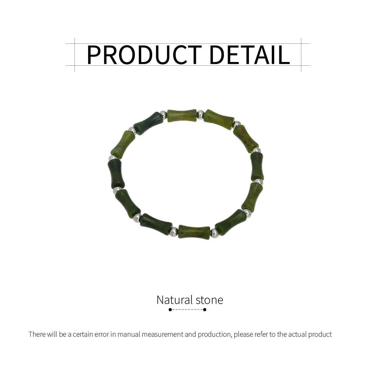 New Chinese Green Bamboo Splicing Bracelet Unique Handmade Jewelry Fashion