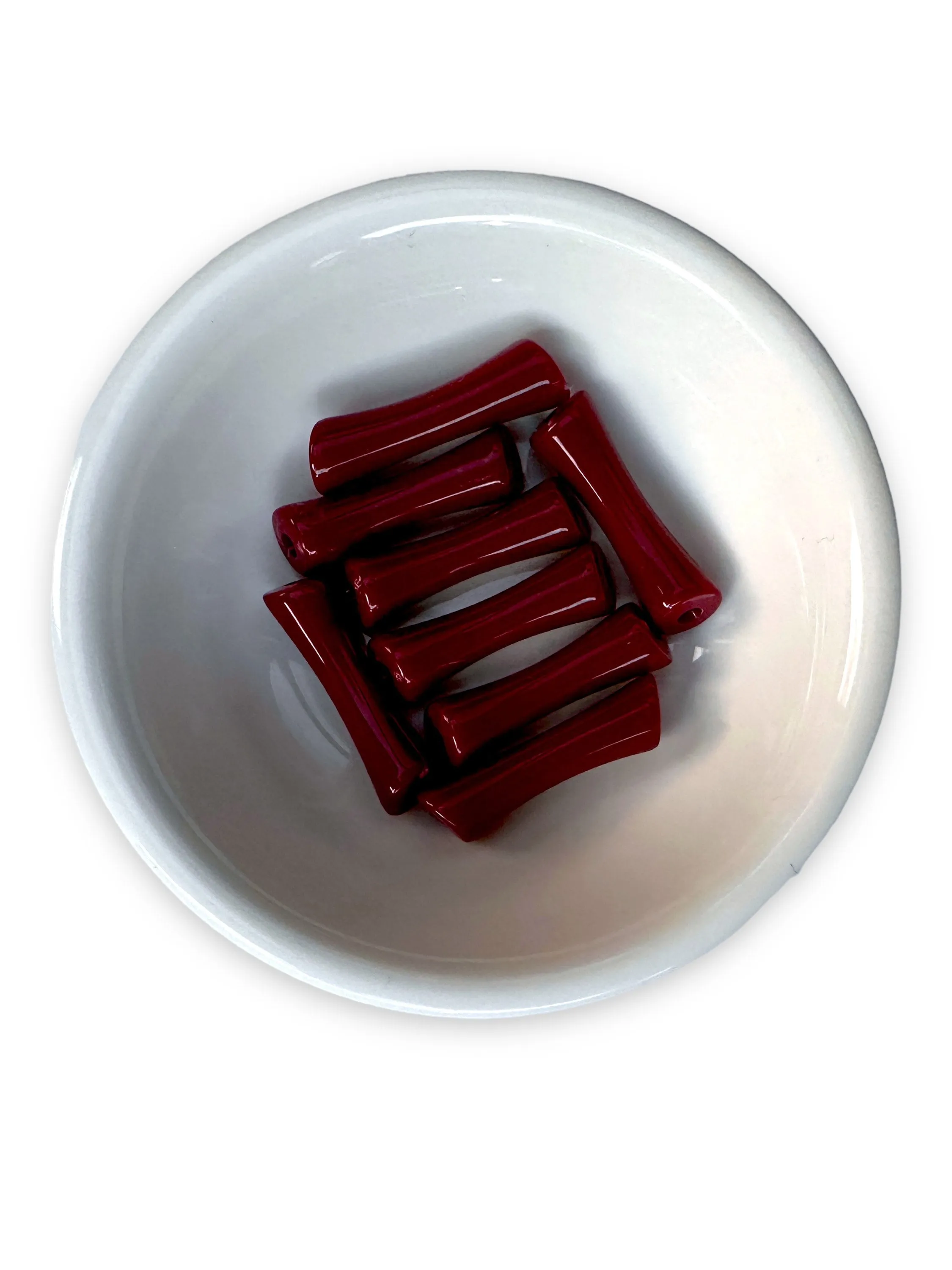 New Shape - Brown Tortoise- Bamboo 8mm Acrylic Tube Beads Acrylic Bamboo Beads, Curved , Bracelet Bangle Tube Bead Waterproof- Beads Only