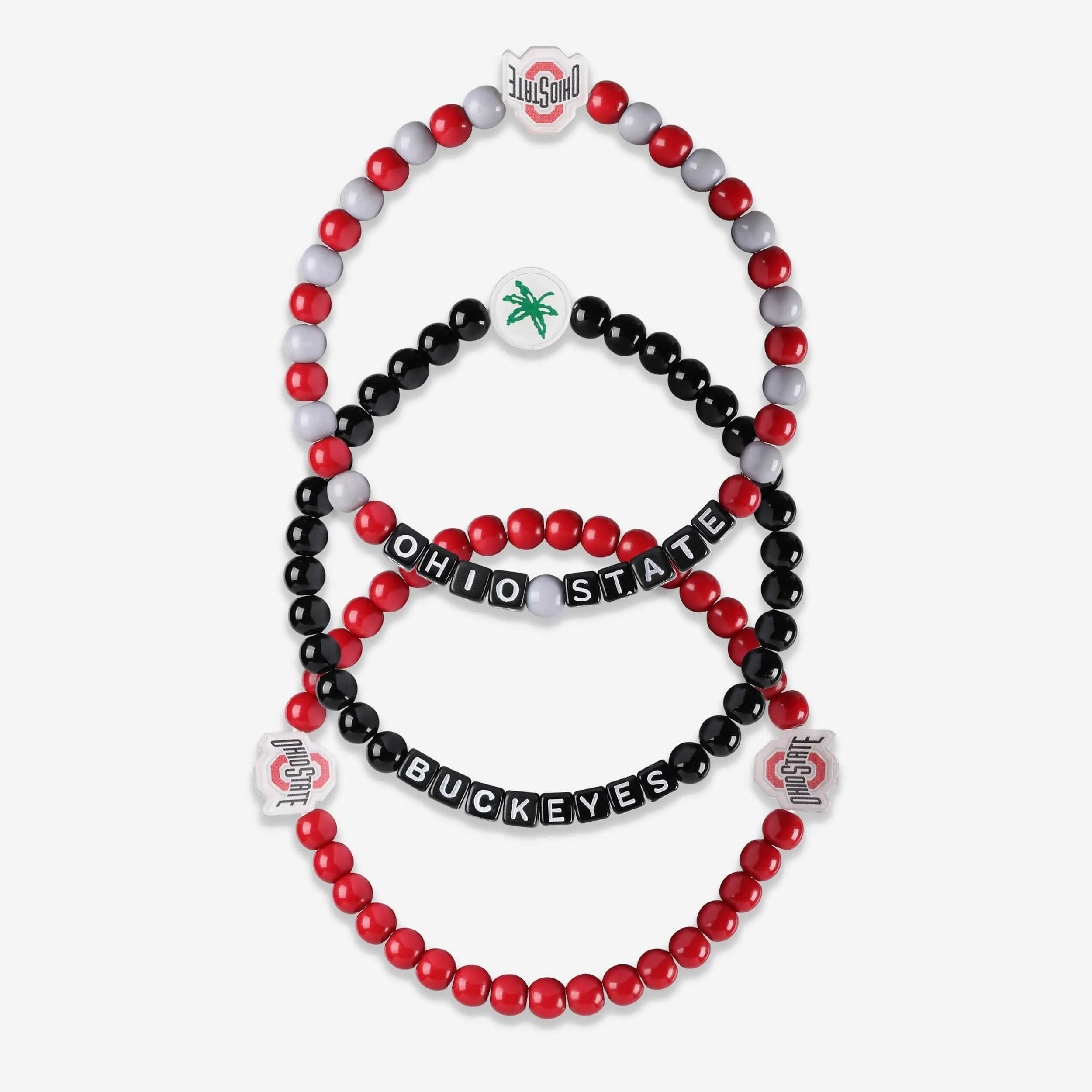 Ohio State Buckeyes 3 Pack Beaded Friendship Bracelet