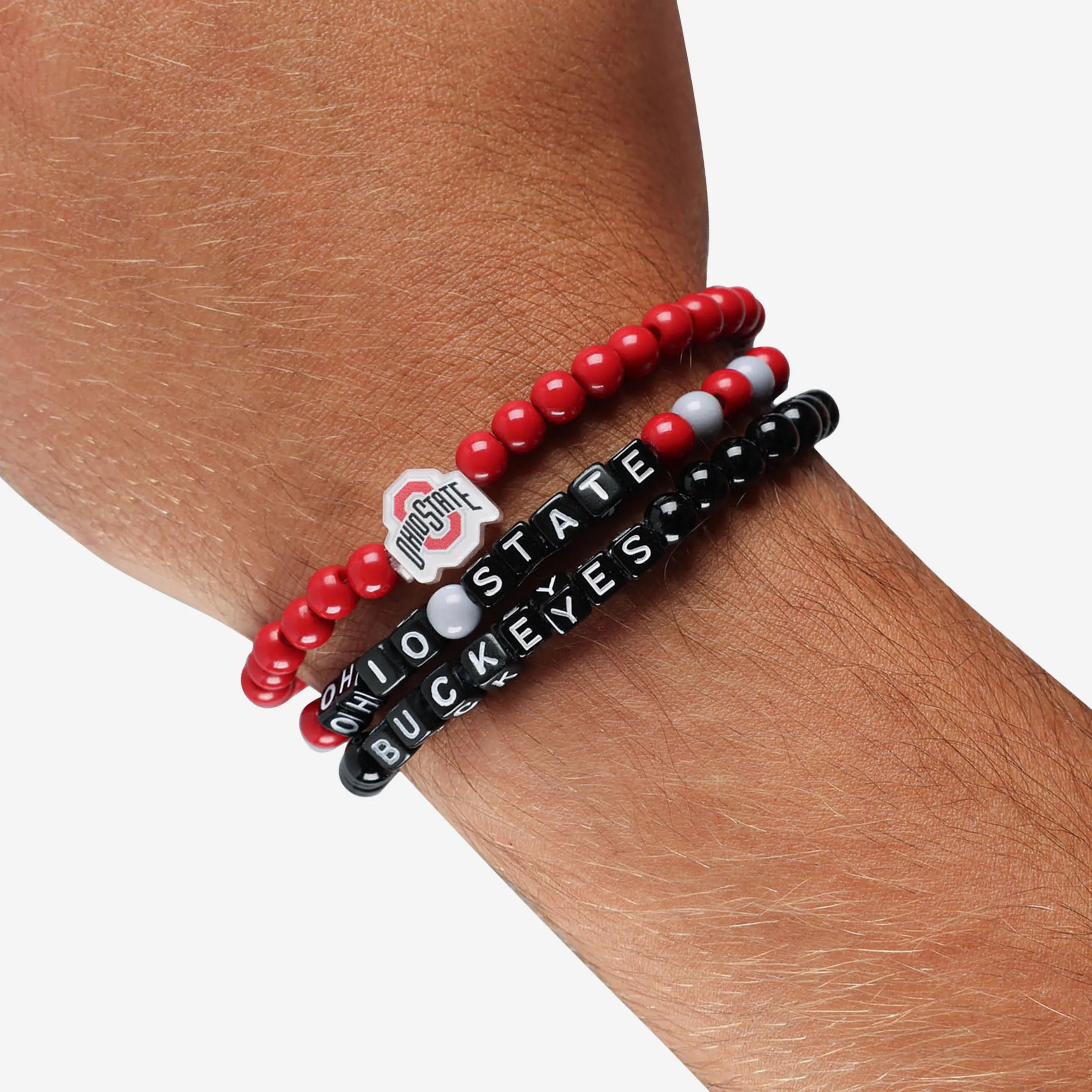 Ohio State Buckeyes 3 Pack Beaded Friendship Bracelet