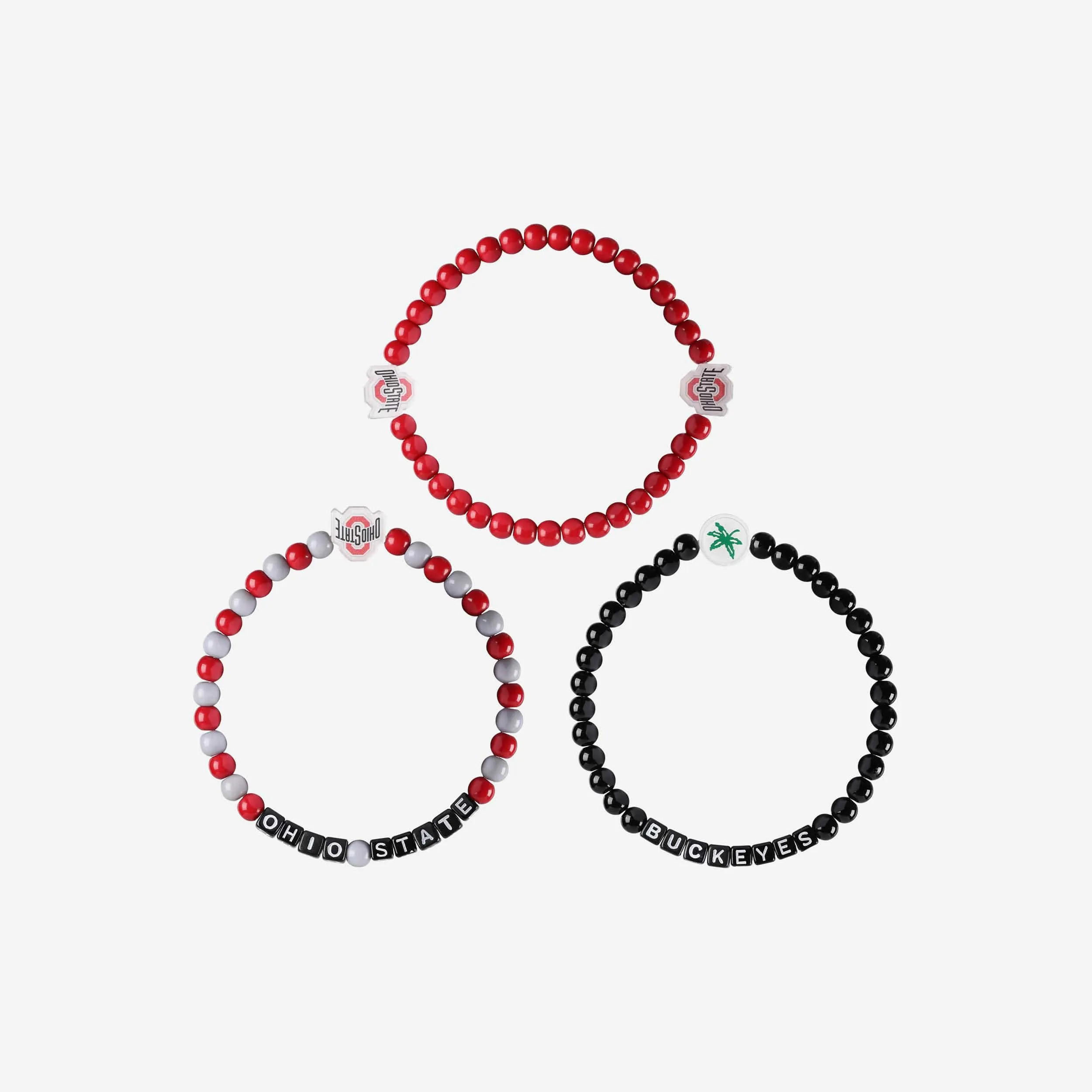 Ohio State Buckeyes 3 Pack Beaded Friendship Bracelet