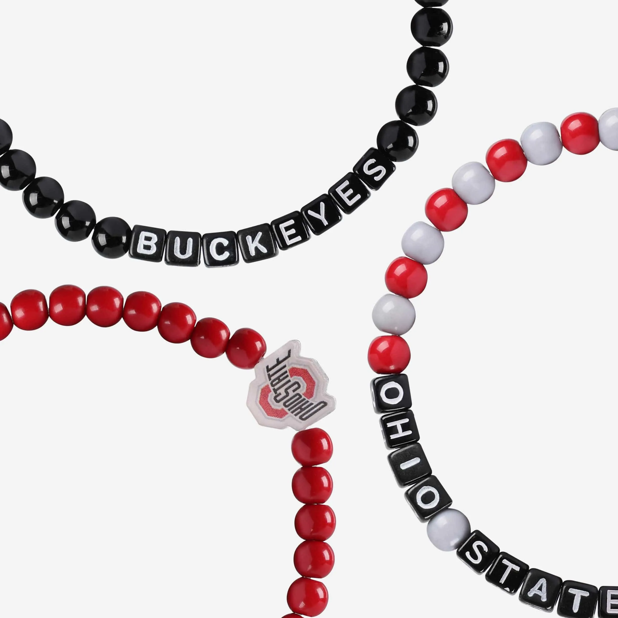 Ohio State Buckeyes 3 Pack Beaded Friendship Bracelet