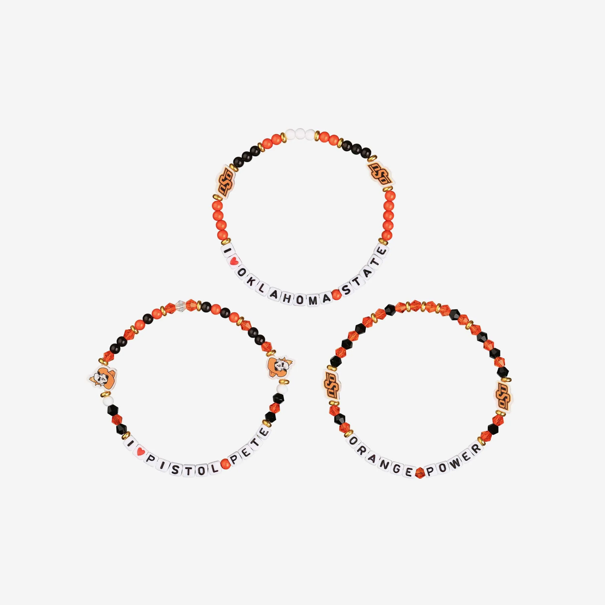 Oklahoma State Cowboys 3 Pack Friendship Bracelet