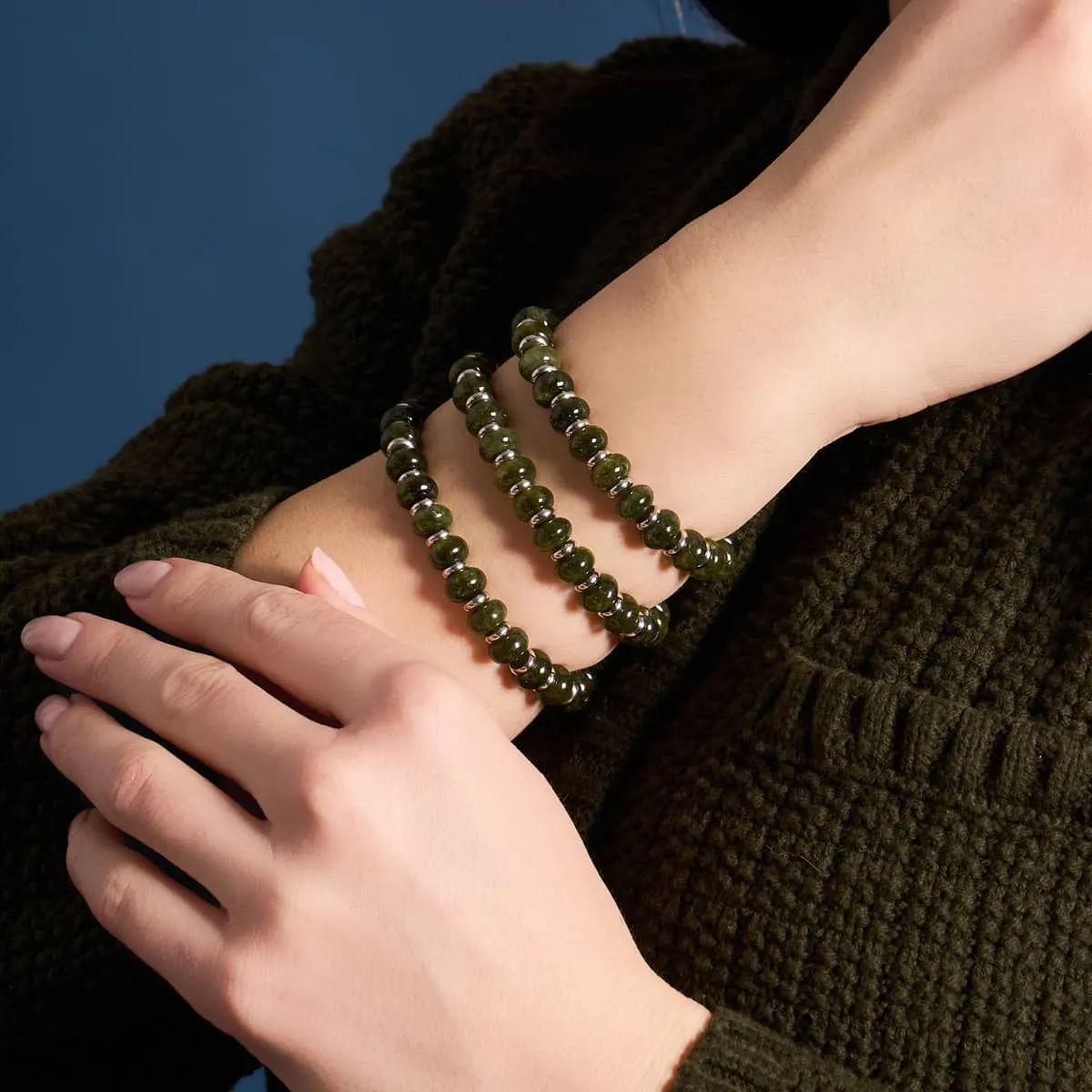 Olive Agate | Abacus Gemstone Bracelet