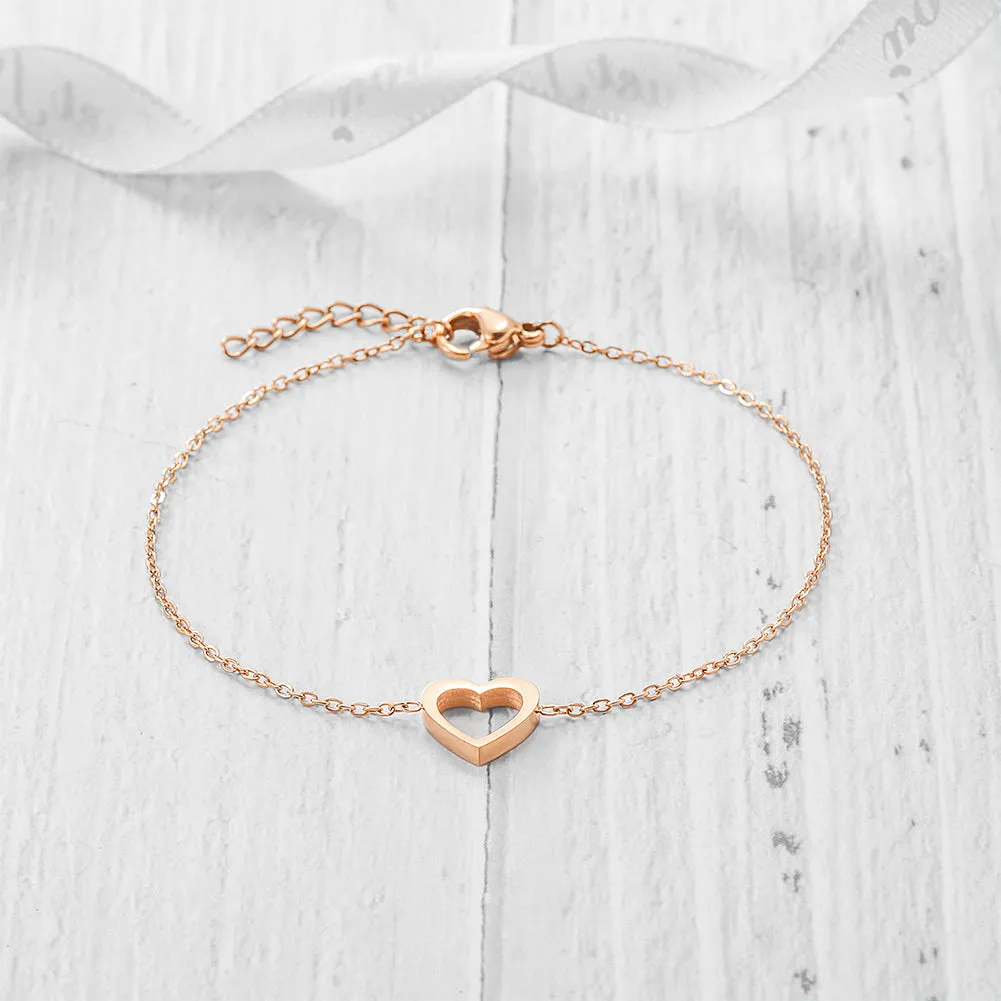 Open Heart Charm Bracelet