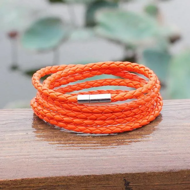 ORANGE LEATHER BRACELET