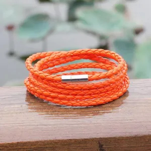 ORANGE LEATHER BRACELET