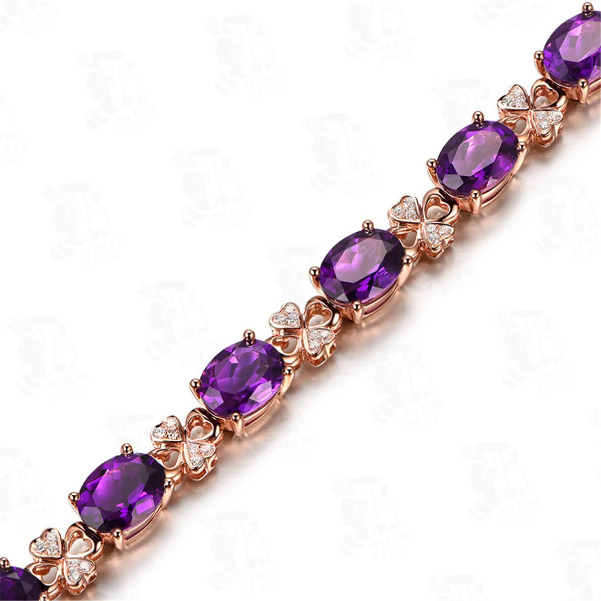 Oval Crystal & Cubic Zirconia Clover Station Bracelet