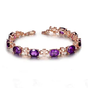 Oval Crystal & Cubic Zirconia Clover Station Bracelet