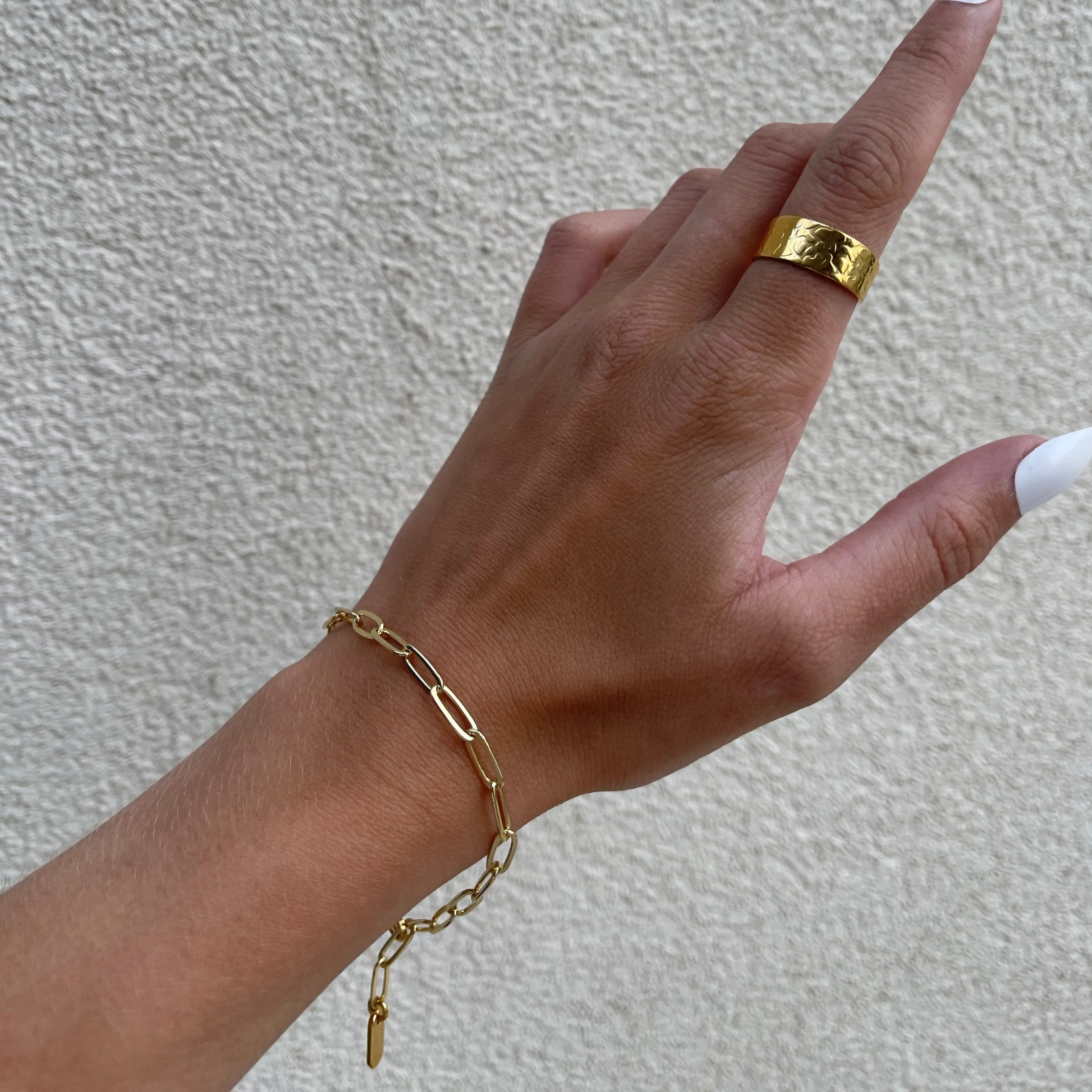 Paperclip Chain Bracelet, Gold