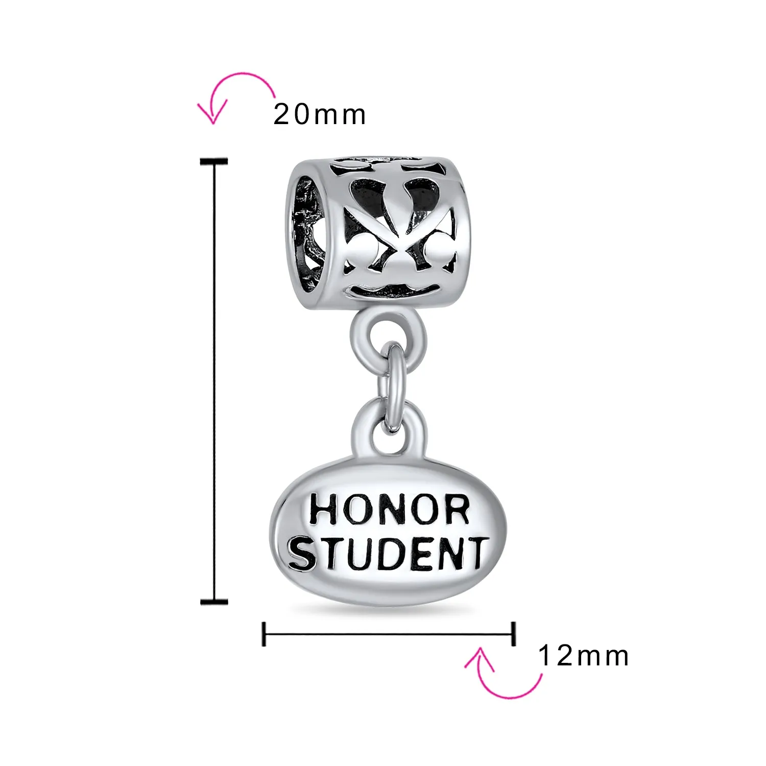 Personalized Graduate Dangle Charm Bead Sterling Silver for European Bracelet