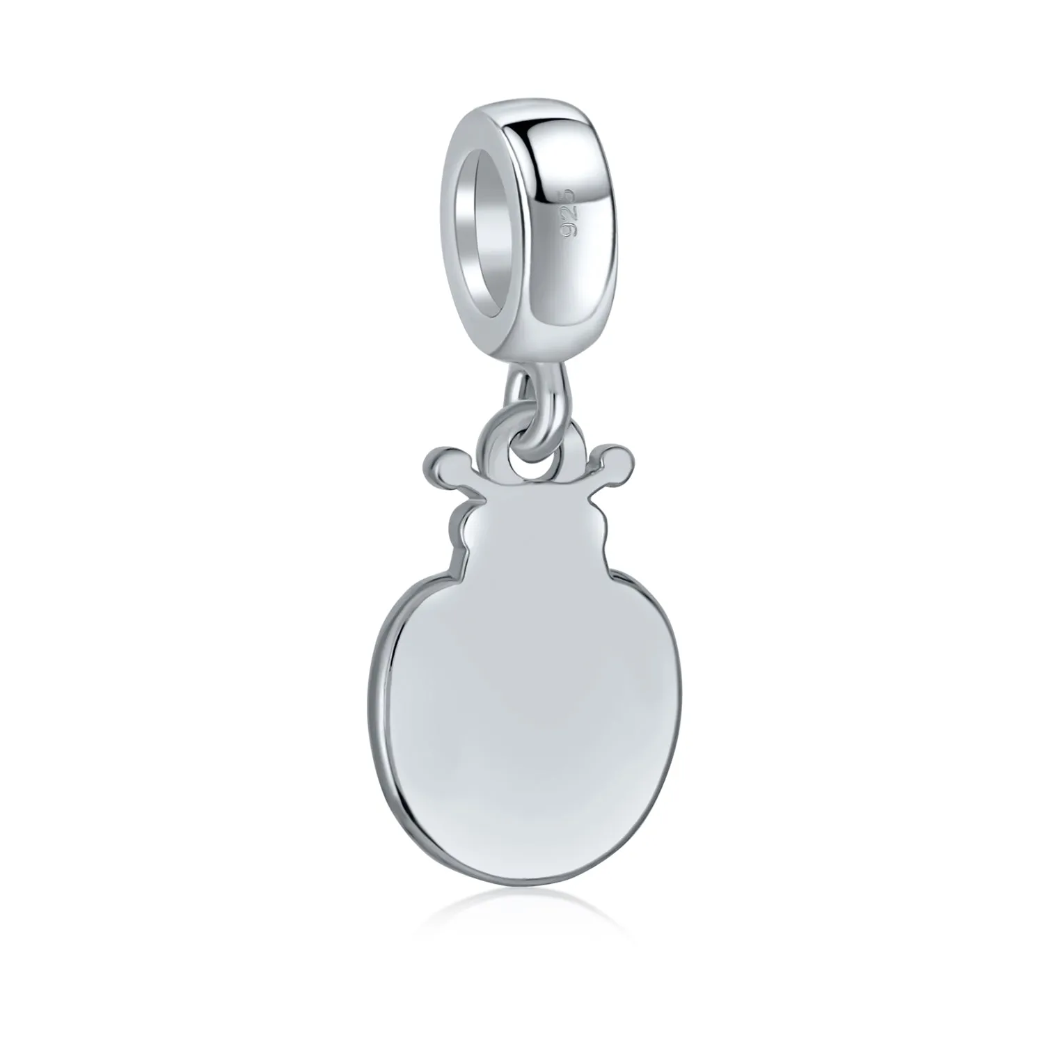 Personalized Red Ladybug Dangle Charm Bead Sterling Silver for Bracelets