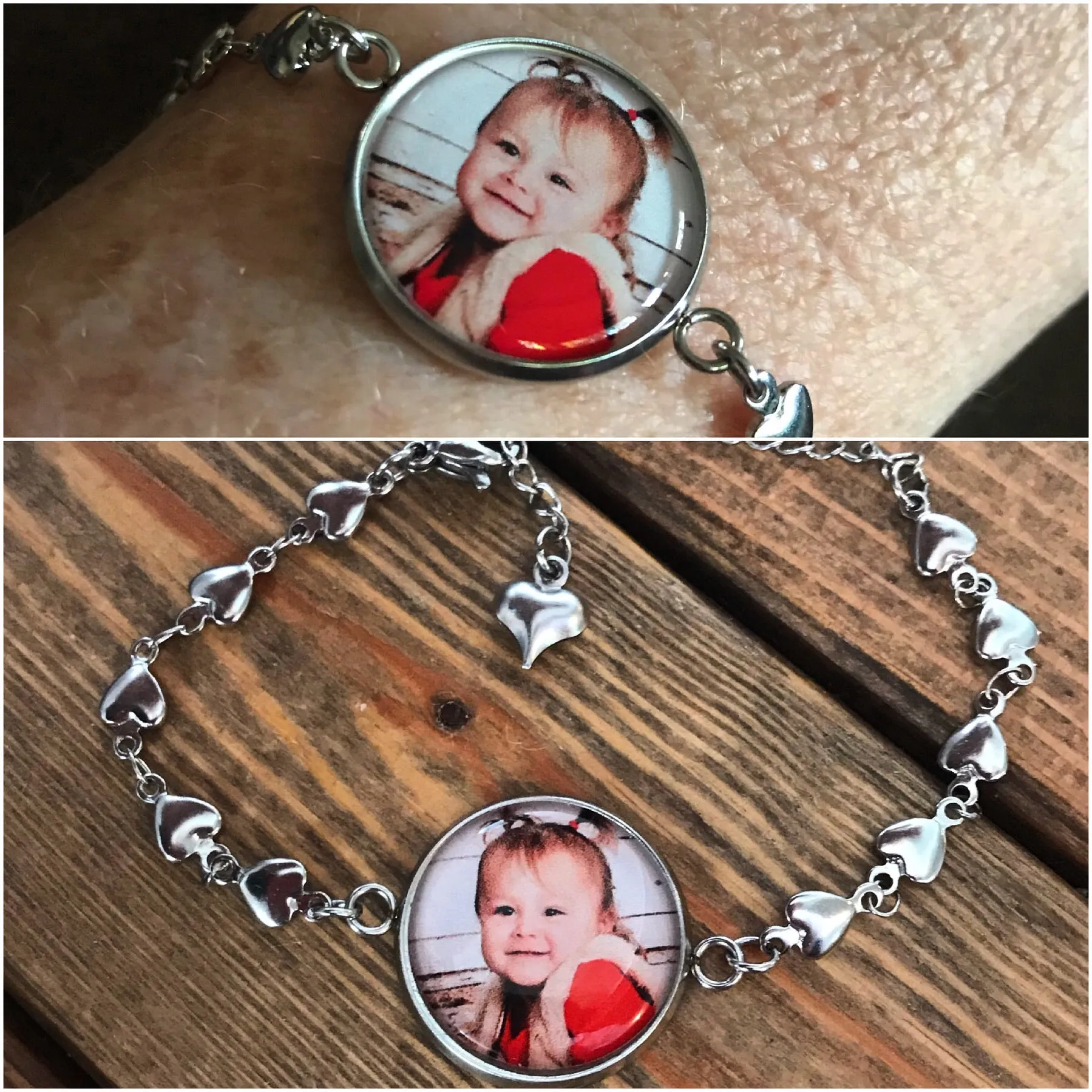 Photo charm bracelet - bracelet for new Mommy, mom, grandma