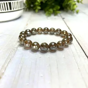 Plated Agate Bracelet- Latte