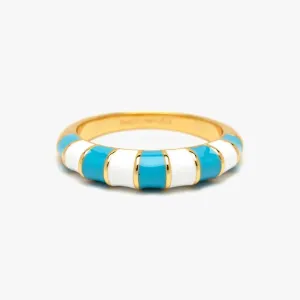 Pura Vida Striped Enamel Gold Ring
