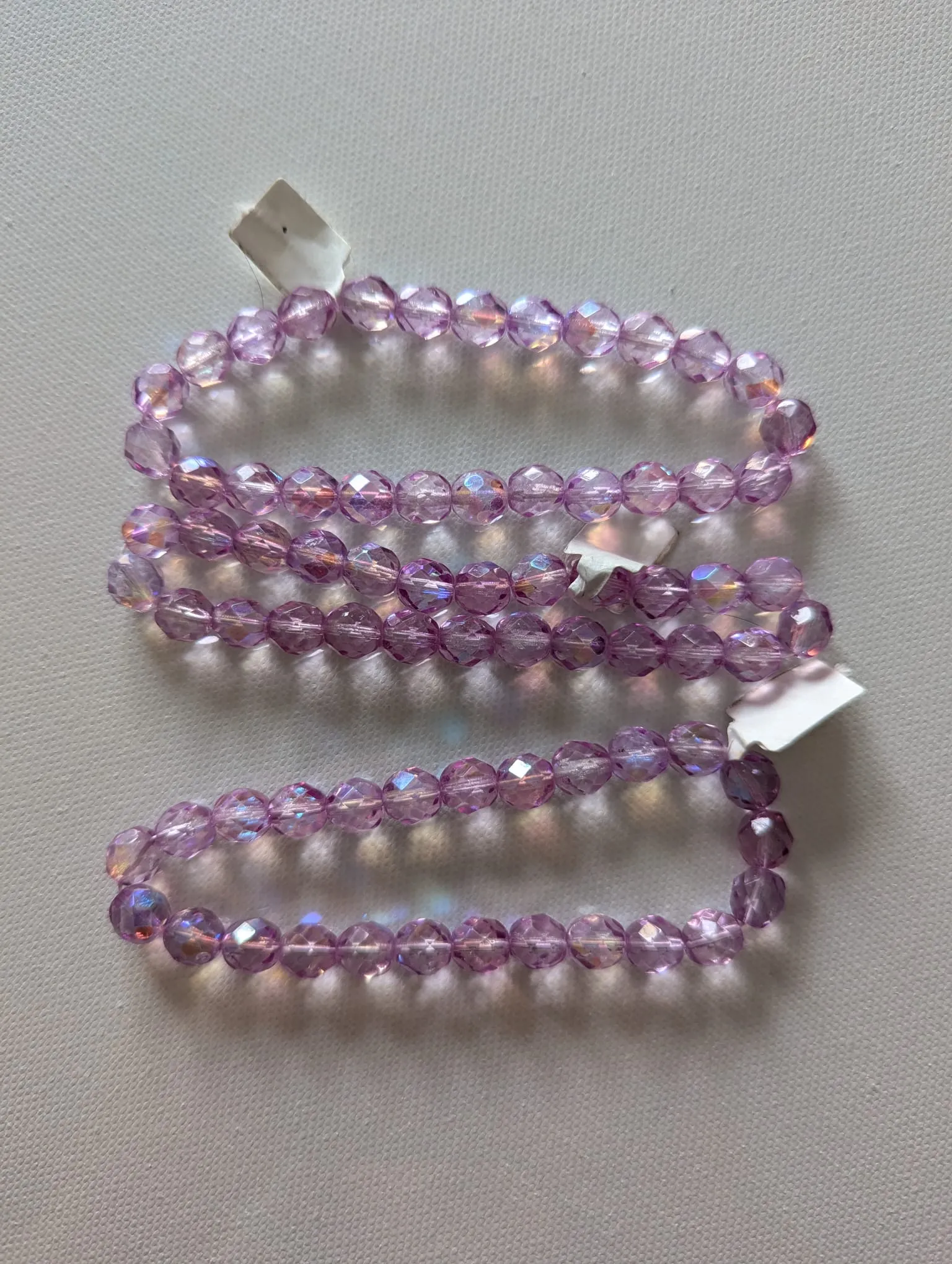 Purple Faceted Czech Glass Bead Strands