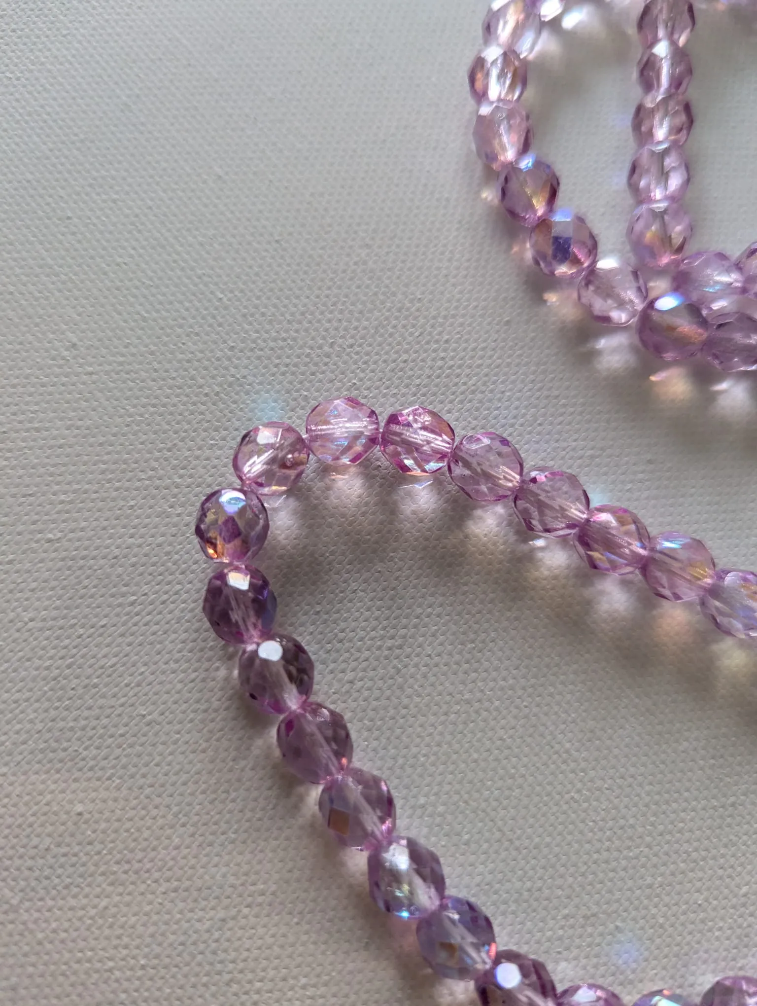 Purple Faceted Czech Glass Bead Strands