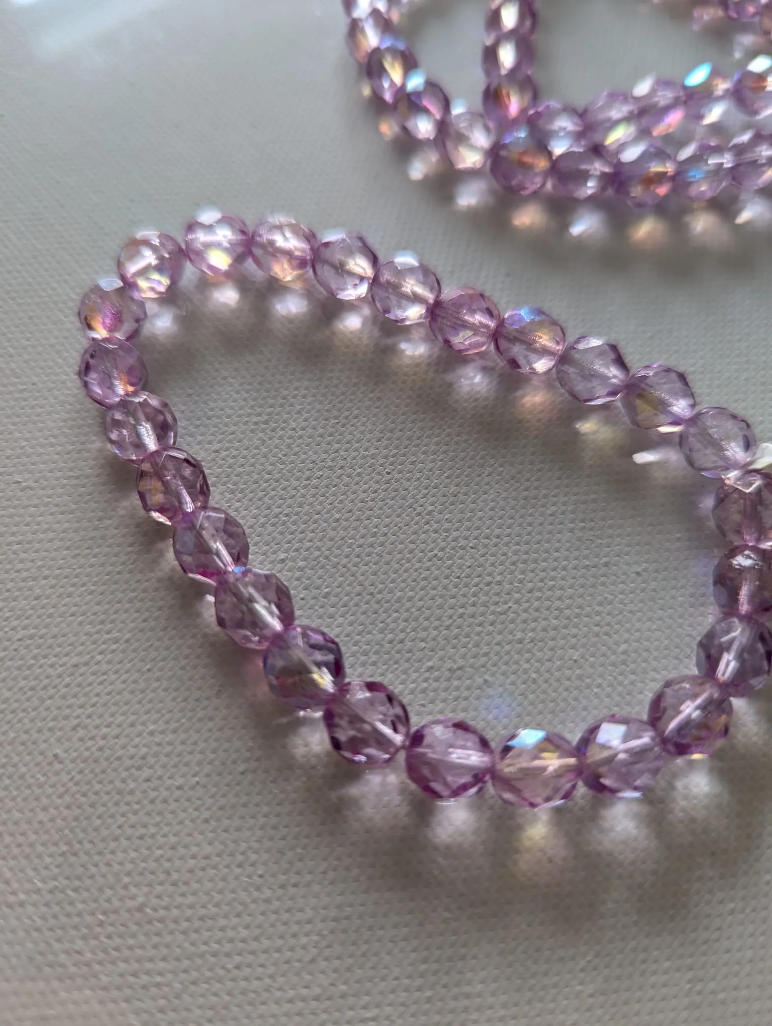 Purple Faceted Czech Glass Bead Strands
