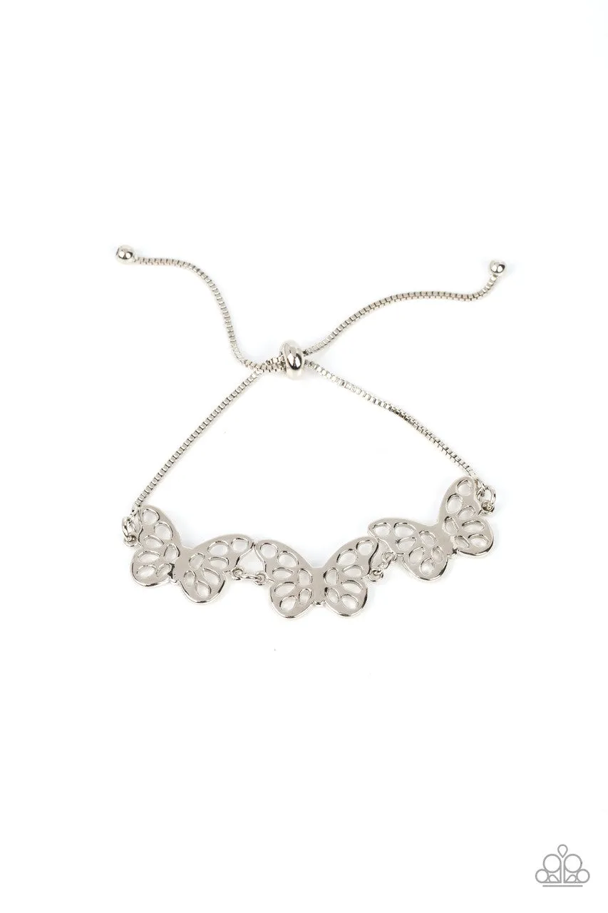 Put a WING on It - Silver - Butterfly Cutout Paparazzi Bolo Lariat Bracelet
