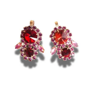 Red and Pink Bohemian Czech Glass Charms