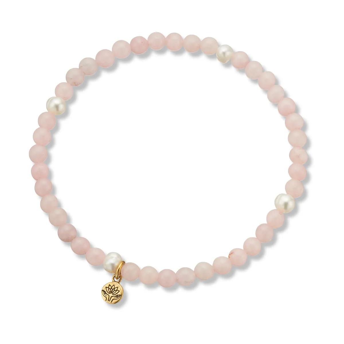 ROSE QUARTZ & PEARL PROSPERITY BRACELET