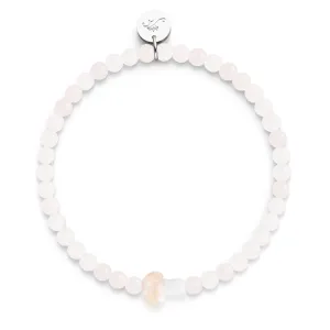 Rose Quartz | Silver | Firefly Glass Mushroom Gemstone Bracelet