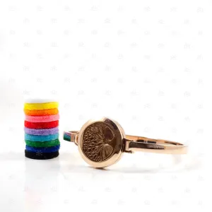Saffron : Rose Steel Tree Diffuser Locket Bangle