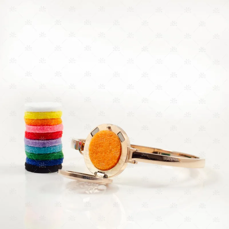Saffron : Rose Steel Tree Diffuser Locket Bangle