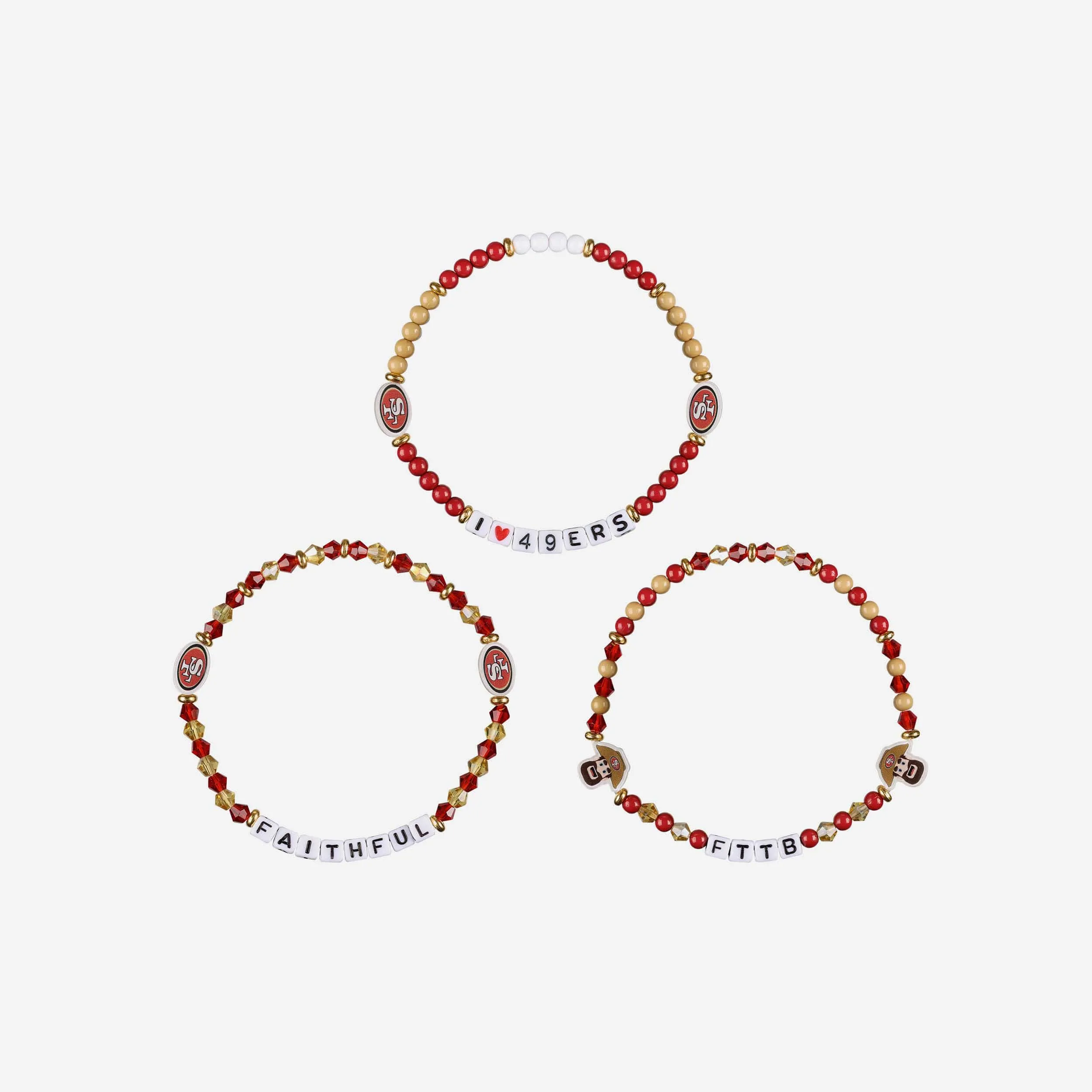 San Francisco 49ers 3 Pack Friendship Bracelet