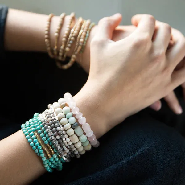 Scout Stone Stack Bracelet Ocean Agate - Stone of Plentitude