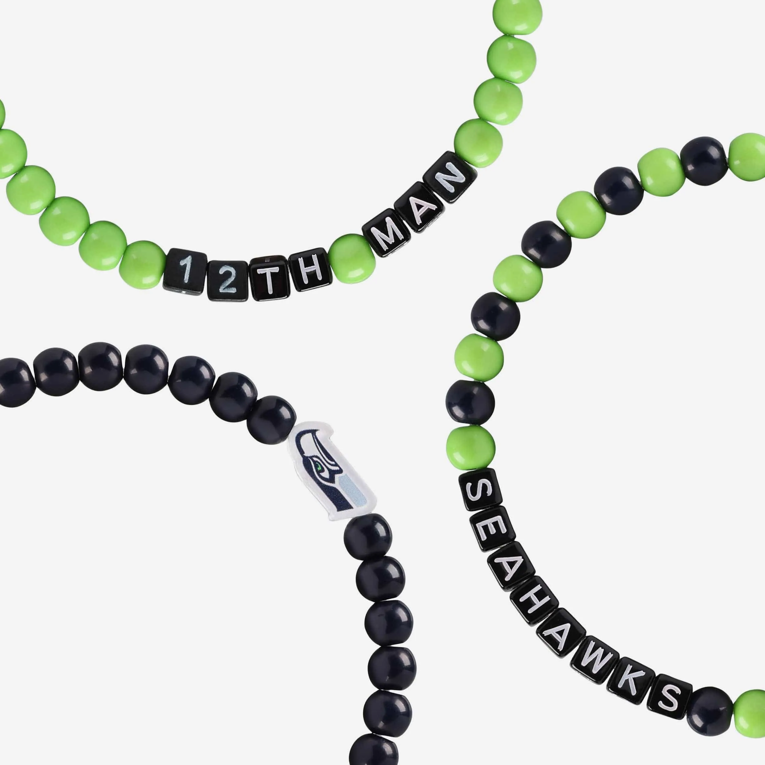 Seattle Seahawks 3 Pack Beaded Friendship Bracelet