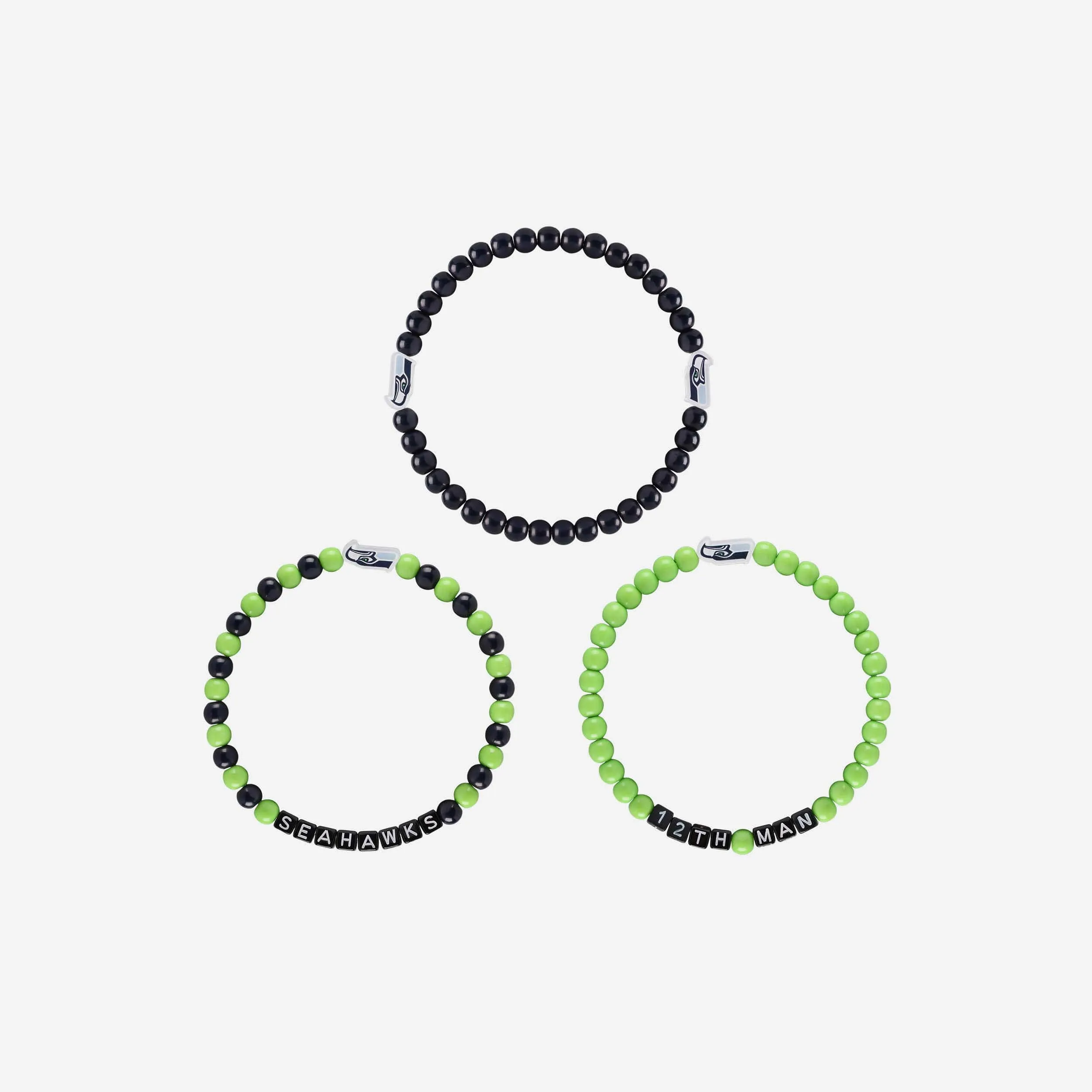 Seattle Seahawks 3 Pack Beaded Friendship Bracelet