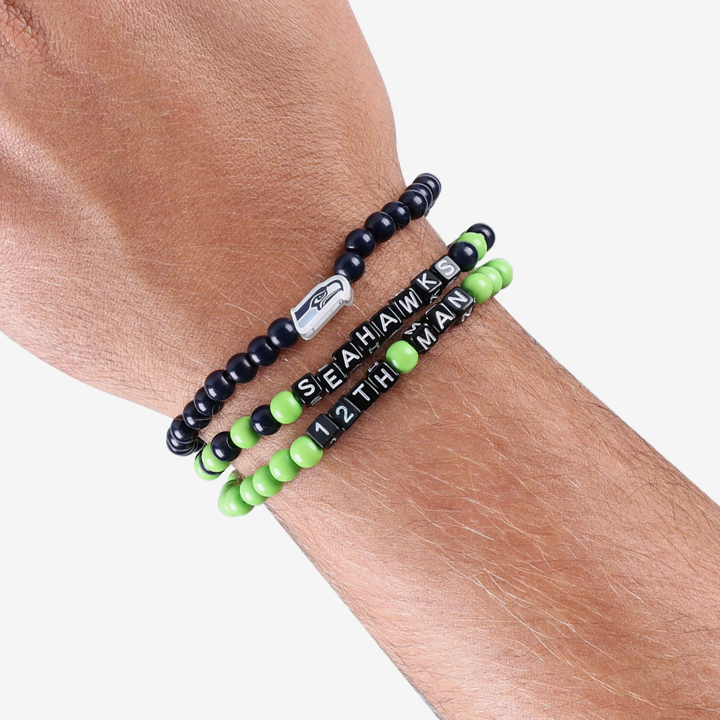 Seattle Seahawks 3 Pack Beaded Friendship Bracelet