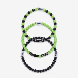 Seattle Seahawks 3 Pack Beaded Friendship Bracelet